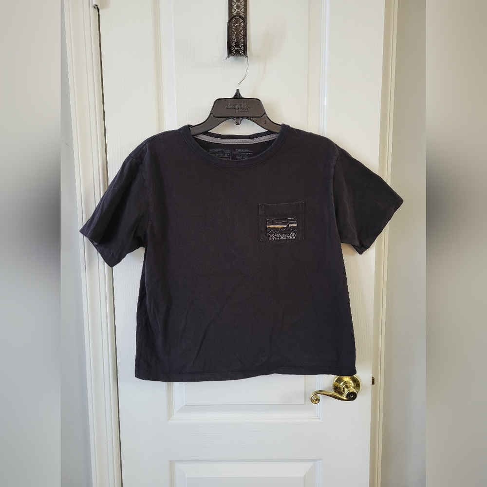Patagonia Women's '73 Skyline Organic Easy Cut Pocket Tee Black Size Small